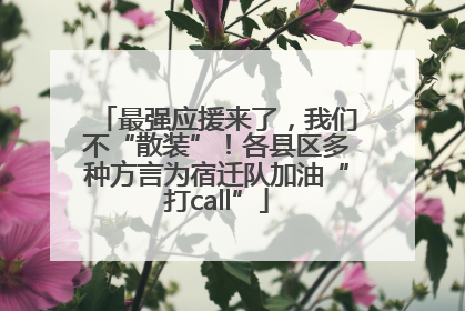最强应援来了，我们不“散装”！各县区多种方言为宿迁队加油“打call”