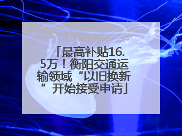 最高补贴16.5万！衡阳交通运输领域“以旧换新”开始接受申请