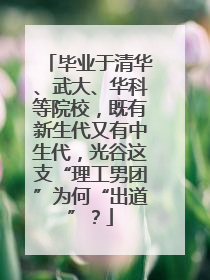 毕业于清华、武大、华科等院校，既有新生代又有中生代，光谷这支“理工男团”为何“出道”？