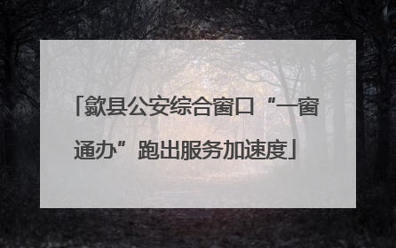 歙县公安综合窗口“一窗通办”跑出服务加速度