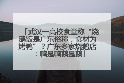 武汉一高校食堂称“烧鹅饭是广东俗称，食材为烤鸭”？广东多家烧鹅店：鸭是鸭鹅是鹅