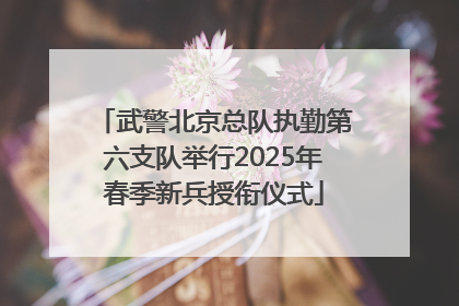 武警北京总队执勤第六支队举行2025年春季新兵授衔仪式