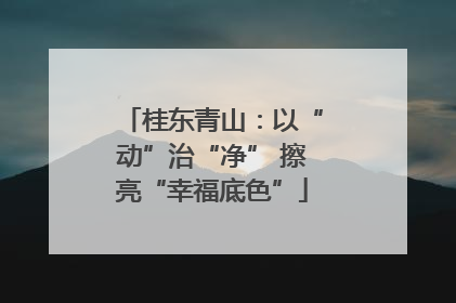 桂东青山：以“动”治“净” 擦亮“幸福底色”