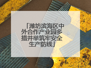 潍坊滨海区中外合作产业园多措并举筑牢安全生产防线