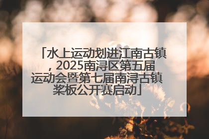 水上运动划进江南古镇，2025南浔区第五届运动会暨第七届南浔古镇桨板公开赛启动