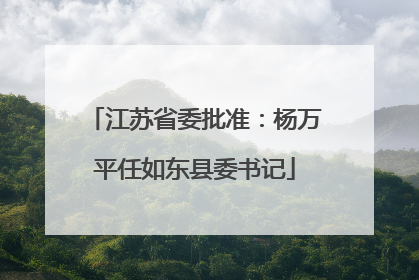 江苏省委批准：杨万平任如东县委书记