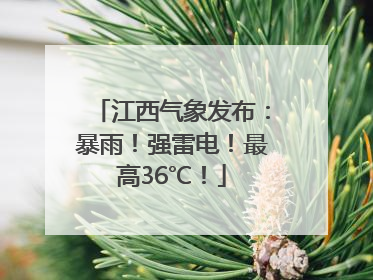 江西气象发布：暴雨！强雷电！最高36℃！
