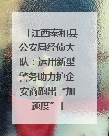 江西泰和县公安局经侦大队：运用新型警务助力护企安商跑出“加速度”