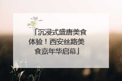 沉浸式盛唐美食体验！西安丝路美食嘉年华启幕