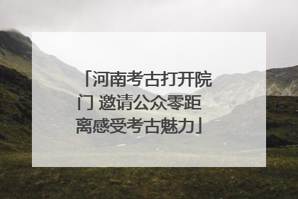 河南考古打开院门 邀请公众零距离感受考古魅力