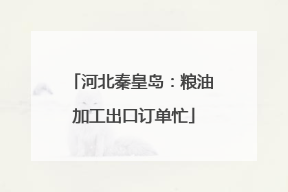 河北秦皇岛：粮油加工出口订单忙