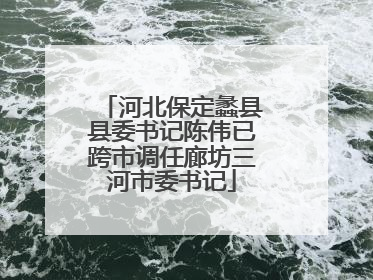 河北保定蠡县县委书记陈伟已跨市调任廊坊三河市委书记