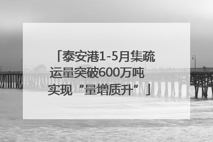 泰安港1-5月集疏运量突破600万吨 实现“量增质升”