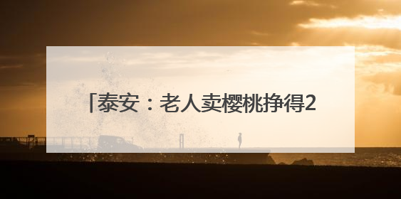 泰安：老人卖樱桃挣得2000余元被孙子网络充值 民警帮忙联系退回