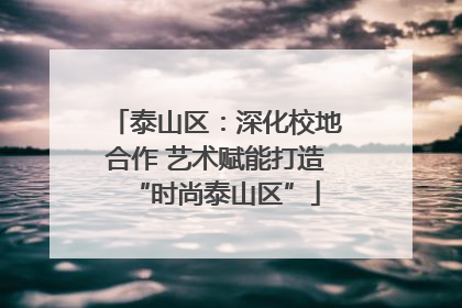 泰山区：深化校地合作 艺术赋能打造“时尚泰山区”