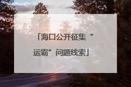 海口公开征集“运霸”问题线索