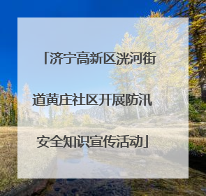 济宁高新区洸河街道黄庄社区开展防汛安全知识宣传活动