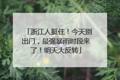 浙江人挺住！今天别出门，最强暴雨时段来了！明天大反转