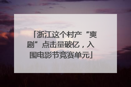 浙江这个村产“爽剧”点击量破亿，入围电影节竞赛单元
