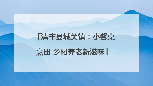 清丰县城关镇：小餐桌烹出 乡村养老新滋味