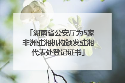 湖南省公安厅为5家非洲驻湘机构颁发驻湘代表处登记证书