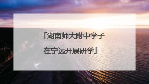 湖南师大附中学子在宁远开展研学