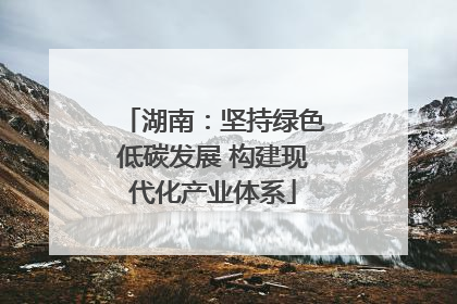 湖南：坚持绿色低碳发展 构建现代化产业体系