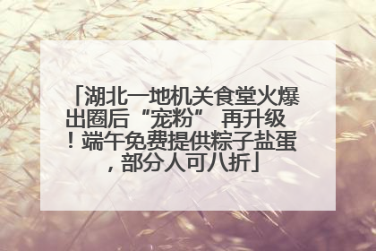湖北一地机关食堂火爆出圈后“宠粉” 再升级！端午免费提供粽子盐蛋，部分人可八折