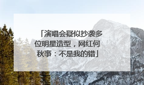 演唱会疑似抄袭多位明星造型，网红何秋亊：不是我的错