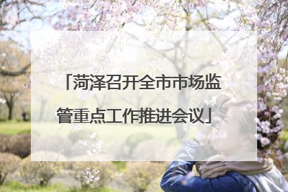 菏泽召开全市市场监管重点工作推进会议
