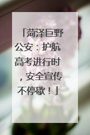 菏泽巨野公安：护航高考进行时，安全宣传不停歇！