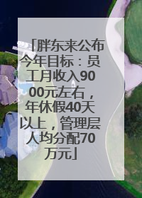 胖东来公布今年目标：员工月收入9000元左右，年休假40天以上，管理层人均分配70万元