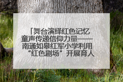 舞台演绎红色记忆 童声传递信仰力量——南通如皋红军小学利用“红色剧场”开展育人实践活动纪实