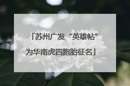 苏州广发“英雄帖”为华南虎四胞胎征名