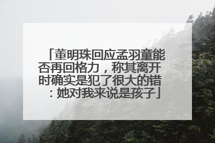 董明珠回应孟羽童能否再回格力，称其离开时确实是犯了很大的错：她对我来说是孩子