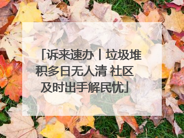 诉来速办丨垃圾堆积多日无人清 社区及时出手解民忧