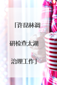 许昆林调研检查太湖治理工作