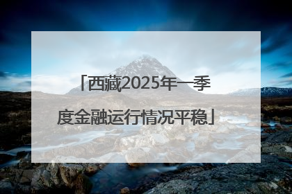 西藏2025年一季度金融运行情况平稳