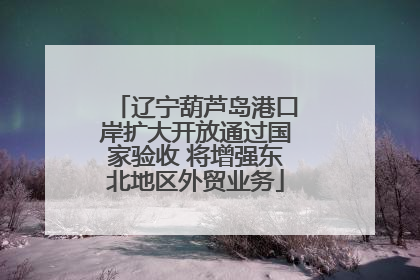 辽宁葫芦岛港口岸扩大开放通过国家验收 将增强东北地区外贸业务