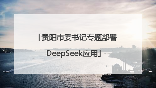 贵阳市委书记专题部署DeepSeek应用