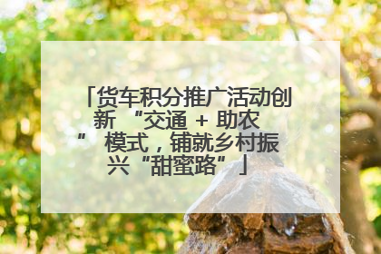 货车积分推广活动创新 “交通 + 助农” 模式，铺就乡村振兴“甜蜜路”
