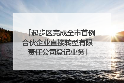 起步区完成全市首例合伙企业直接转型有限责任公司登记业务