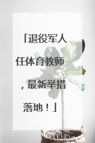 退役军人任体育教师，最新举措落地！