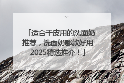 适合干皮用的洗面奶推荐，洗面奶哪款好用2025精选推介！