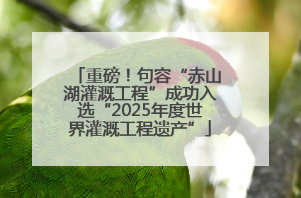 重磅！句容“赤山湖灌溉工程”成功入选“2025年度世界灌溉工程遗产”