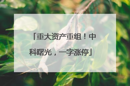 重大资产重组！中科曙光，一字涨停
