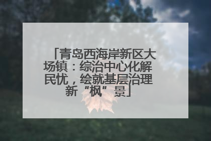 青岛西海岸新区大场镇：综治中心化解民忧，绘就基层治理新“枫”景