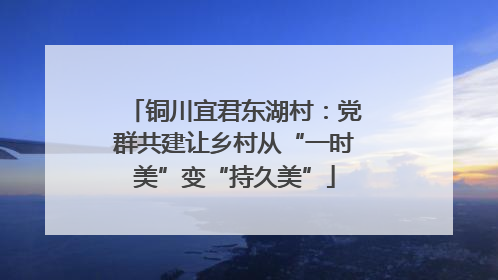 铜川宜君东湖村：党群共建让乡村从“一时美”变“持久美”
