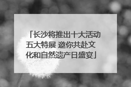 长沙将推出十大活动五大特展 邀你共赴文化和自然遗产日盛宴