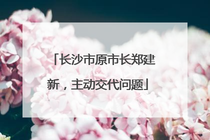 长沙市原市长郑建新，主动交代问题